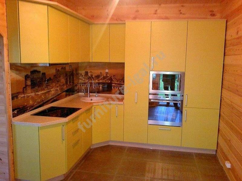 угловая желтая кухня в Тольятти