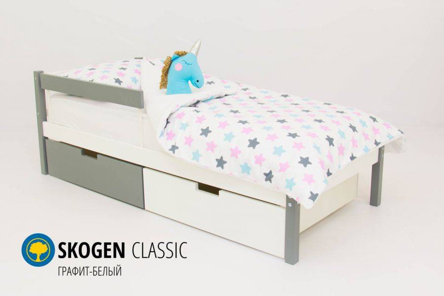 детская кровать skogen classic графит-белый в Тольятти