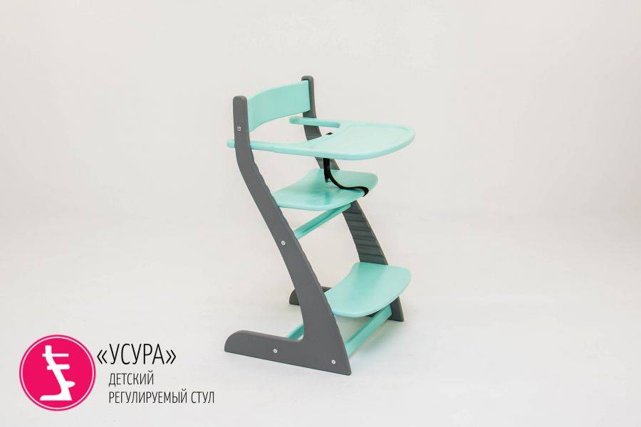детский растущий регулируемый стул усура графит-мятный в Тольятти