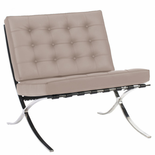 кресло barcelona chair экокожа серое в Тольятти