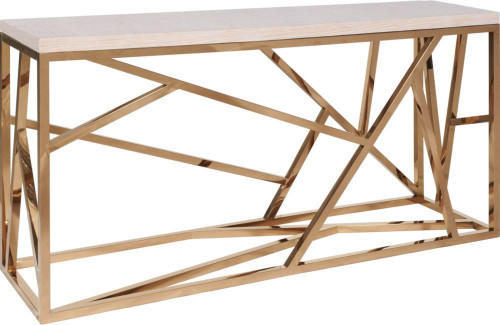 консоль geometric 180x50x90 золото, светлая столешница в Тольятти