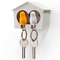 держатель+брелок для ключей двойной sparrow белый-желтый в Тольятти