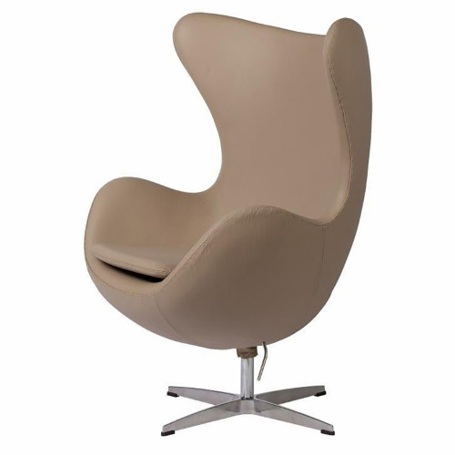кресло egg chair кожа темно-бежевое в Тольятти