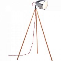 торшер chromatic tripod хром на деревянном основании в Тольятти
