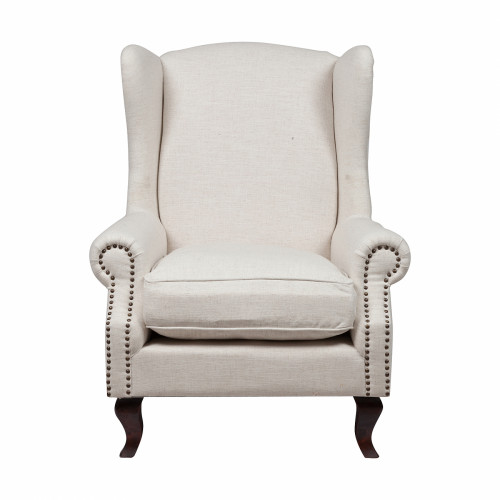 кресло collins wingback chair кремовая ткань в Тольятти