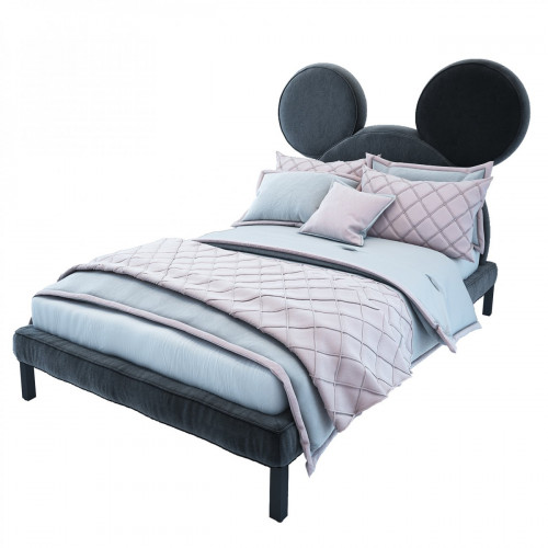 кровать двуспальная 160х200 серая mickey mouse в Тольятти