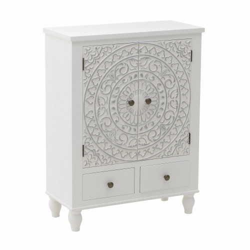 комод белого цвета c серебристым узором белый в Тольятти