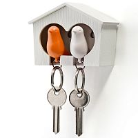держатель+брелок для ключей двойной sparrow белый-оранж в Тольятти
