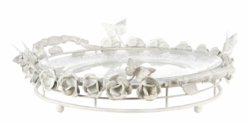 блюдо в металлической оправе цветы в Тольятти