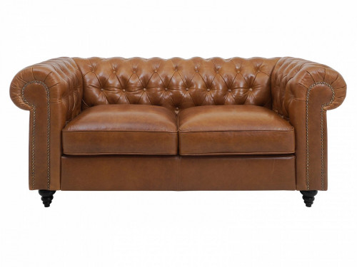 диван chester classic двухместный прямой коричневый в Тольятти