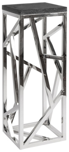 консоль geometric высокая 40x40x110 металл, черная столешница в Тольятти