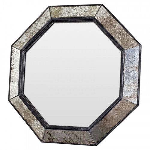 зеркало венецианское восьмиугольное черное в состаренной раме black swan в Тольятти