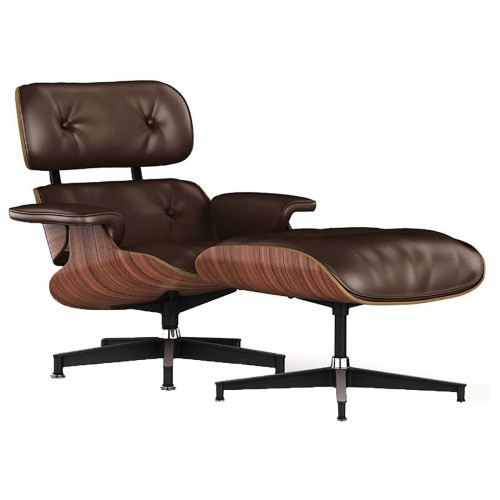 кресло lounge chair & ottoman коричневое в Тольятти
