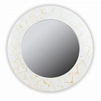 зеркало белое круглое диаметр 90 см с золотым декором fashion white gold в Тольятти