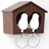 держатель+брелок для ключей двойной sparrow коричневый-белый в Тольятти