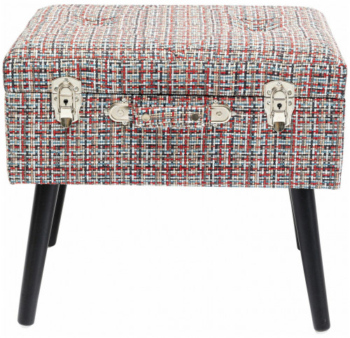 kare design пуф suitcase, коллекция "чемодан" 50*45*35, полиэстер, лен, полиуретан, сосна, красный в Тольятти