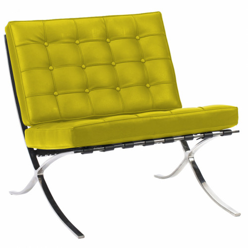 кресло barcelona chair кожа лимонное в Тольятти